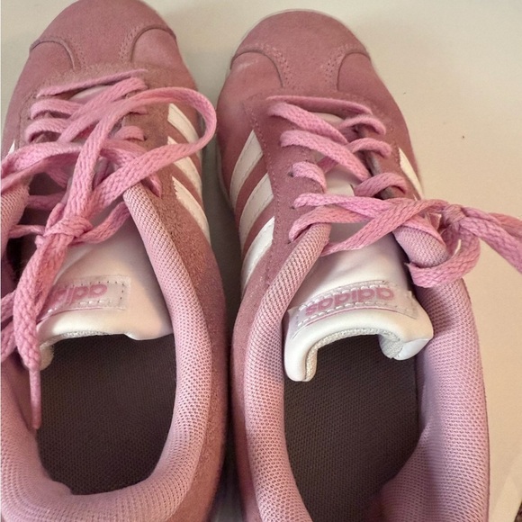 Adidas Women's Suede Pink and White Sneakers - Picture 4 of 6